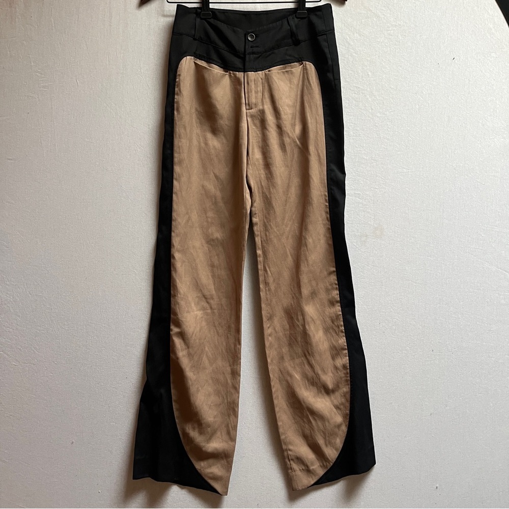 JAC by Jacqueline Conoir Two-Tone Linen Blend Trousers Size XS